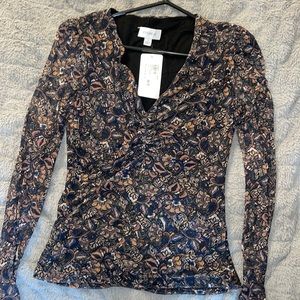 Evereve Amora Ruched Mesh Top